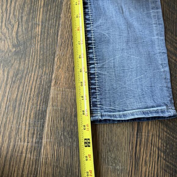 Miss Me Jeans 28 Curvy Crop Mid Rise Lace Pocket Bling Crystal Embellished - Picture 13 of 13